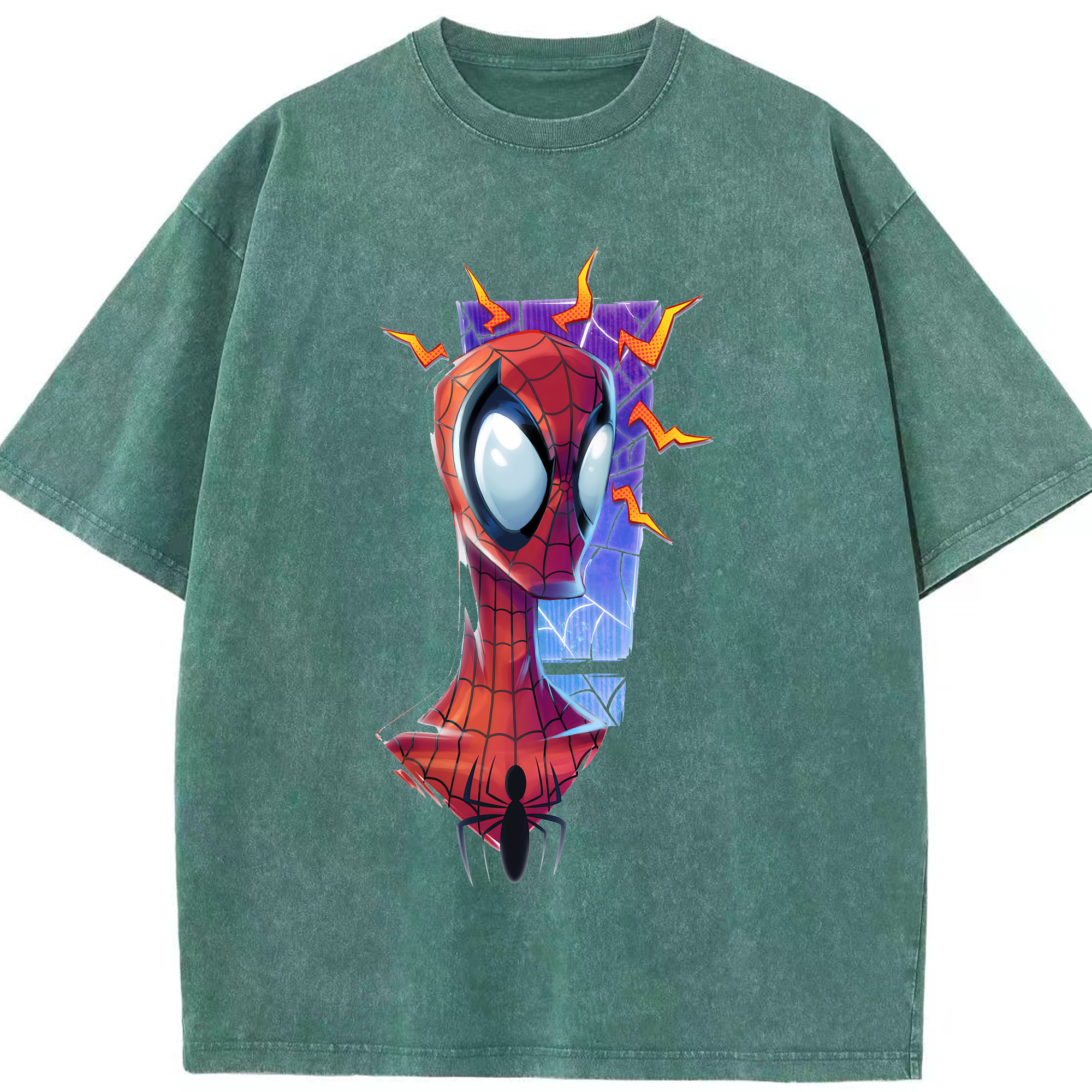 （画像用） Spider Man スパイダーマン 綿100% ヴィンテージ風 半袖Tシャツ（フロントプリント）